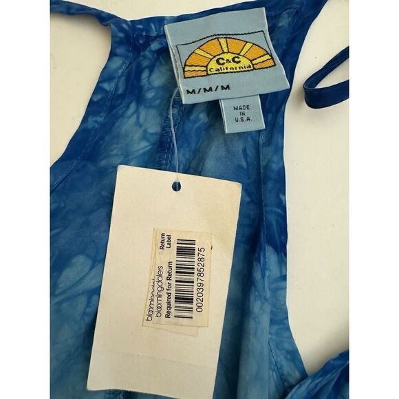C&C California Woman’s Spaghetti Strap Maxi Dress Blue Tie-Dye Beachy Sz M NWT - Picture 4 of 4